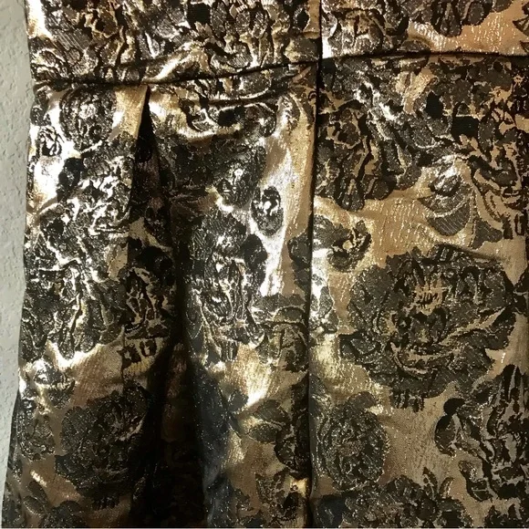 Goth Dress Black Knit Bodice & Gold Floral Brocade by JJ’s House NWT - Picture 8 of 9